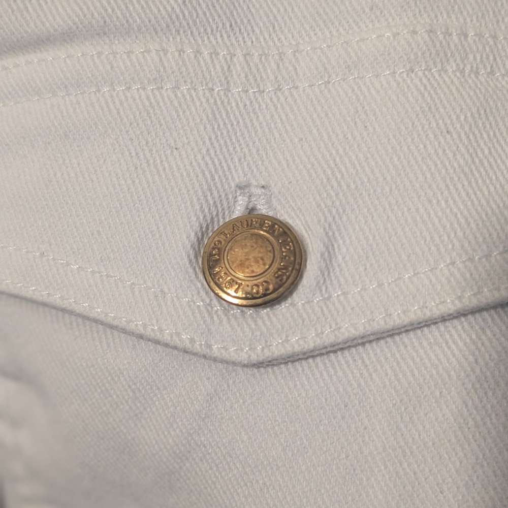 Ralph Lauren Zippered White Denim Jacket - Picture 8 of 8